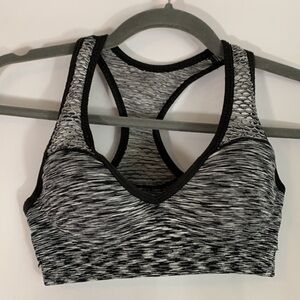 PINK Victoria’s Secret Grey & Black Push Up Sports Bra